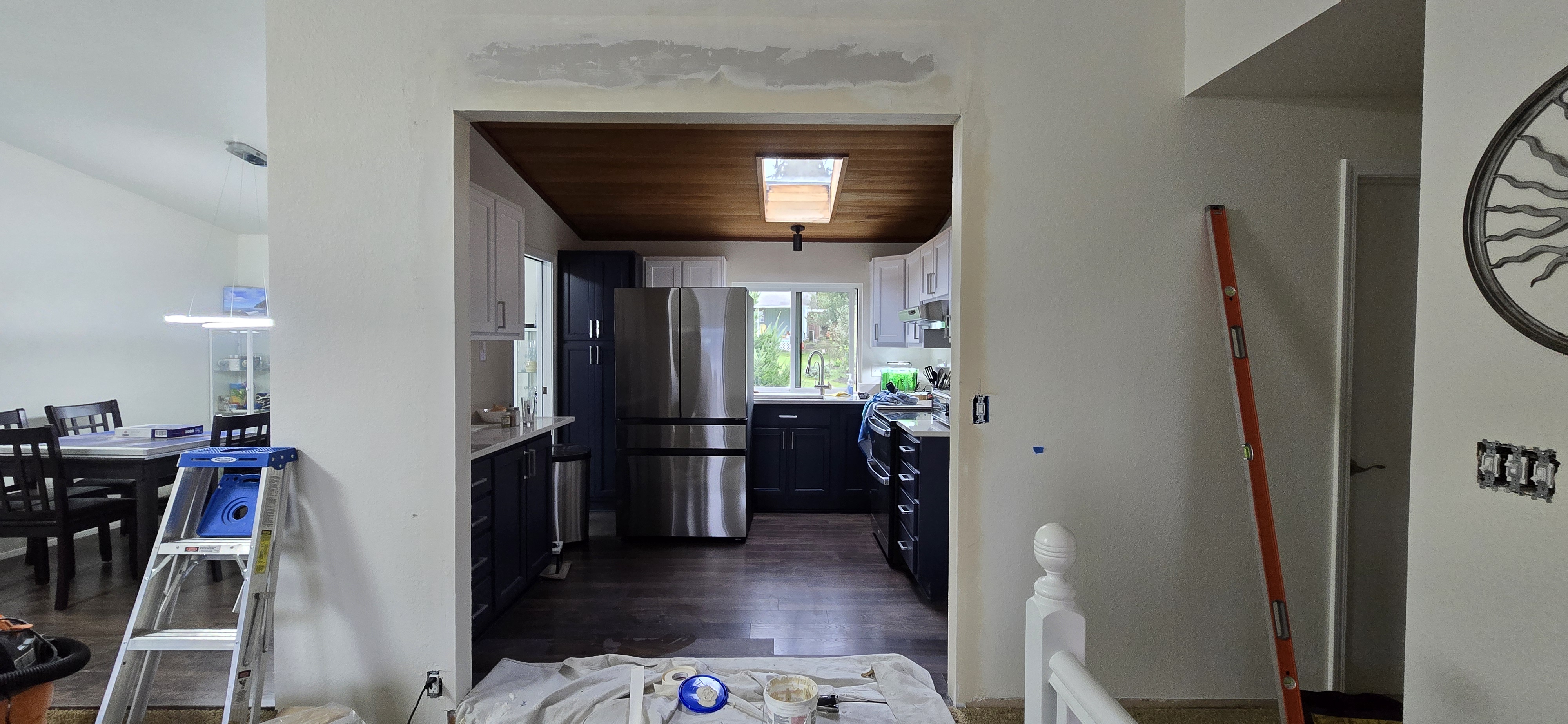 New hardwood-look flooring with kitchen remodel